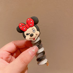 🔥🔥Roman Holiday Children Curly Telephone Scrunchie Ponytail Hair Rope Cartoon Sanrio Hair Rope Girl High Ponytail Rubber Band Braided Telephone Cord Hair Ring