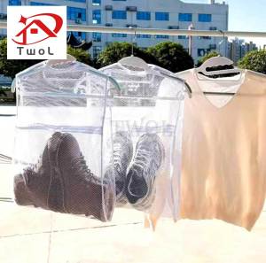 TWOL SHOP 1pcs Folding Shoes Drying Net - Windproof Reusable Slippers Drying Rack - Mesh Laundry Bag Balcony