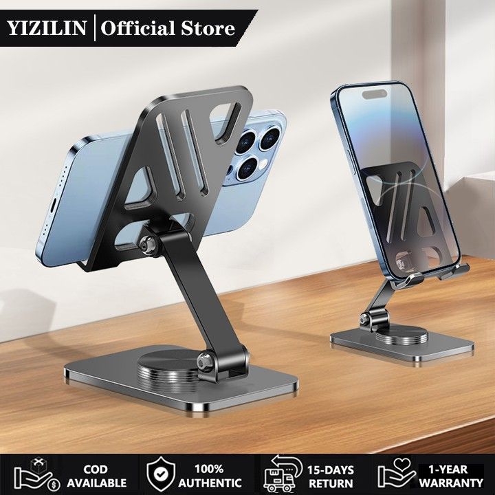 Phone Holder Yizilin Phone Stand 360° Swivel Retractable Foldable