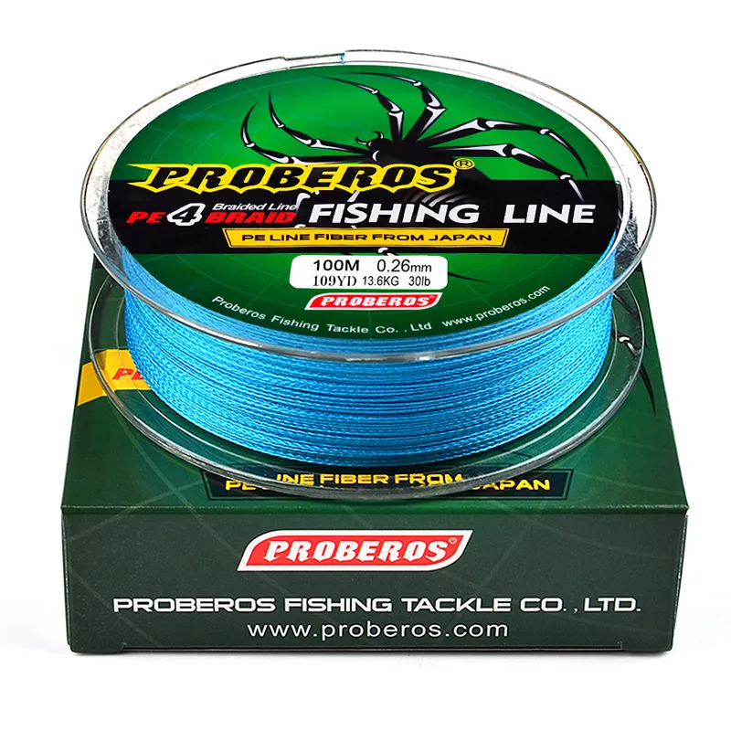 PROBEROS Strongest 4 Stands Fishing Lines 100M Braided PE Line ×4 Casting Line  Saltwater Fishing Tackle 6LB 8LB 10LB 15LB 20LB 25LB 30LB 35LB 40LB 50LB  60LB 70LB 80LB 100LB