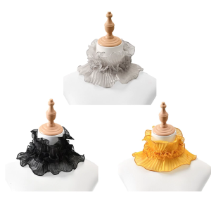 Hợp Thời Trang Đa Chức Năng Polyester khăn quàng cổ Với ren xếp nếp Của Phụ Nữ Mùa Xuân/Mùa Hè Thời Trang Áo Sơ Mi Cổ Áo Phụ Kiện