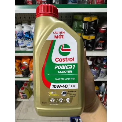 Nhớt xe ga Castrol Power 1 Scooter 10W40 mẫu mới chính hãng [Mua 5 tặng 1 phểu]