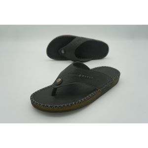 Dép quai ngang doctor chử H nâu da nam cao cấp khâu chỉ toàn bộ chắc chắn T3