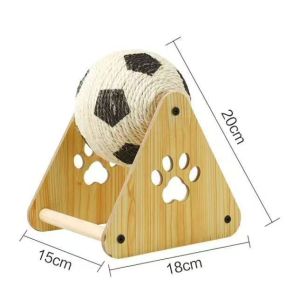 Sisal Cat Scratching Post Cat Climbing Post Cat Scratch Board Wear-Resistant Cat Tree with Track Balls Feather