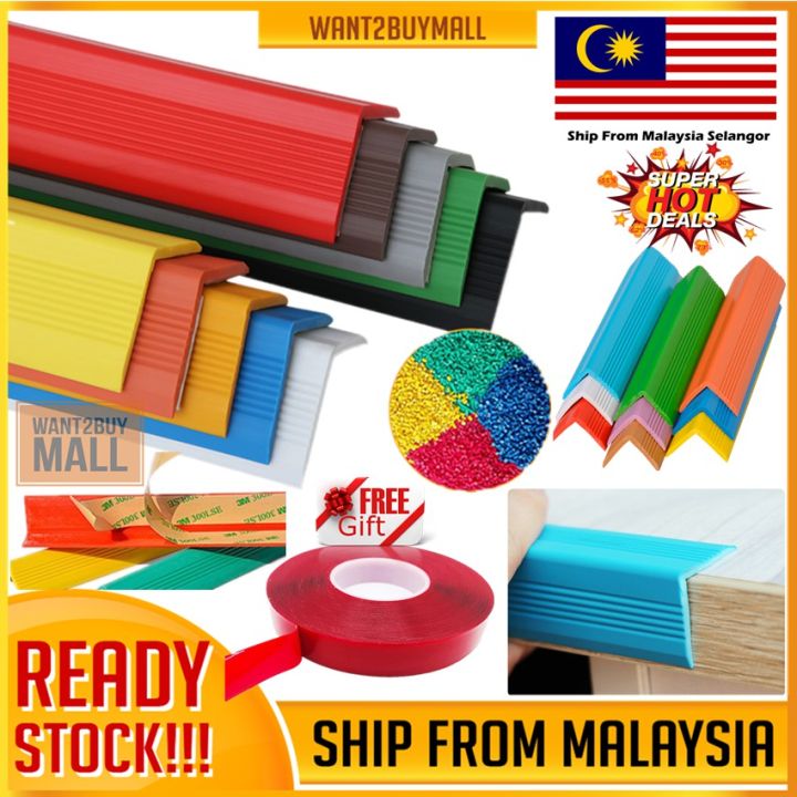 🇲🇾 PVC Wall Floor Corner Staircase Guards Protector Edge Baby Cover