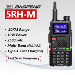 Baofeng 5RH-M Walkie Talkie Real 10km Long Range Quick Scan 10W High Power Multi Band Two Way Radio