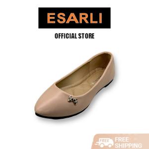 ESARLI | Womenss Elegant Bow Flats (Black Pink)
