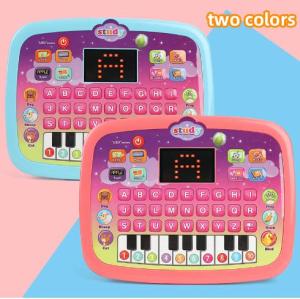 [Children christmas gifts] Education Toys Learning Machine Tablet with LED Screen Learning Laptop Toys Alphabet Piano Toy Tablet Kids Early Learning Pad Baby Toys Blue Pink Plastic Educational Baby Toys