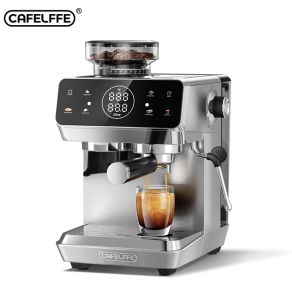 Cafelffe 20 Bar Espresso Machine with Grinder 1.8L Water Tank Coffee Machine with Milk Frother for Home All-in-One Stainless Steel Coffee Maker to Make Latte Cappuccino Hot or Cold Brew Iced Coffee 1500W