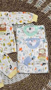 SETELAN OBLONG BAYI PUTIH SNI LEMBUT MOTIF LUCU/SET OBLONG BAYI 0-6BULAN
