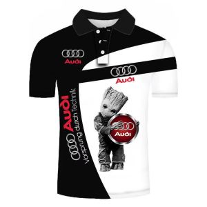 SUSSI Summer New Tops Personality Audi Car Logo T-shirt 3D Printing Casual Short-sleeved Mens and Womens Polo Shirts