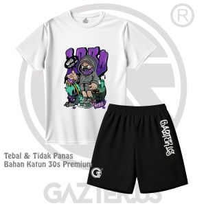 Setelan Baju Distro Celana Boxer Anak Laki-Laki Perempuan Bahan Katun 30s Premium Tebal & Tidak Panas