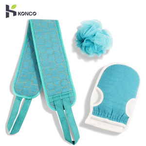 KONCO ยาวฟองน้ําสําหรับอาบน้ําแปรงอาบน้ํานุ่มด้านหลังไนลอนเครื่องซักผ้าทําความสะอาดแปรงอาบน้ําขัดตัวสําหรับห้องอาบน้ําฝักบัว
