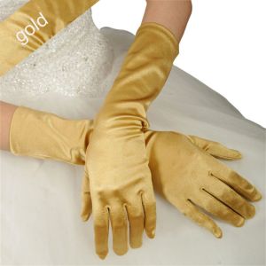 NEXASHOP Women Adult Bridal Evening Party Prom Costume Accessories Wedding Gloves Finger Long Gloves Wrist Stretch Satin