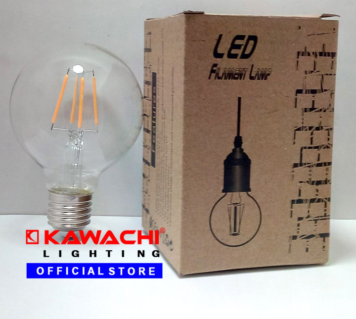 Bohlam Lampu Kuning LED Cafe Resto Filamen Kawachi 4 Watt - G80-E27-IC ...