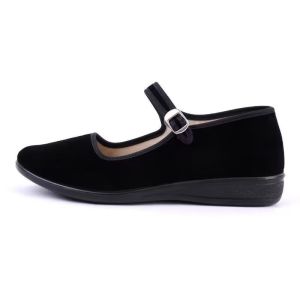 [Free Shipping] Canvas Shoes Flat-Heeled WomenS Shoes Black Formal Shoes WomenS Flats Square Dance Shoes Hotel Work Shoes Performance Canvas Shoes