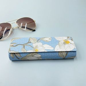 SWALLOWED Flower Printed PU Sunglasses Box ic PU Leather Eyeglasses Holder Retro Eyewear Case Printing Glasses Case Female/Male