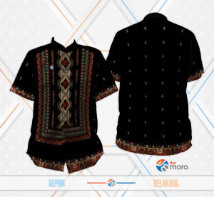 the moro - Baju Muslim Koko Pria ISLAMIC PATTERN ART 03 Lengan Pendek dan Panjang | Printing Sublime