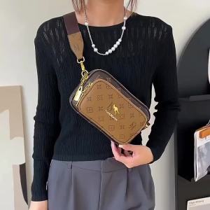 FCIELGY messenger bag womens high-end retro horizontal square printed shoulder bag