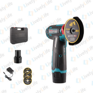 24V Cordless Angle Grinder Heavy Duty Electric Grinder Handheld Cutter & Polisher with Steel Grinding Disc Portable Power Tool for Metal/Wood/Concrete/DIY & Professional Use/Rechargeable Battery Angle Grinder/Mini Grinder for Cutting/Sanding & Polishing