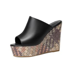 Free Shipping WomenS Thick-Soled Large-Size Summer Sandals With A Fish-Mouth Design And A Wedge Heel Suitable For Outdoor Wear