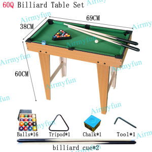 27/36/47 inches Mini Billiard Table Set For Kids With Sticker Design On The Side Tall Feet Pool Table Set With Taco Ball