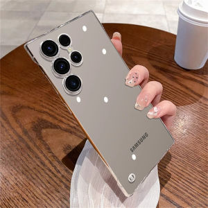 Luxury Ultra Slim Plating Clear Frameless Case for Samsung S25 S24 Plus S22 S23 Ultra Lens Camera Protection Borderless Cover