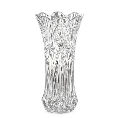 VINTAGE INSPIRED CRYSTAL CLEAR GLASS VASE