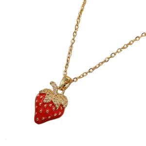 Simple Necklace Fashionable Pendant Necklace Strawberry Shape Neck Perfect for Youthful Couple or Close Friend