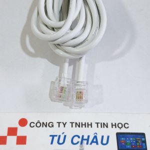 Cáp điện thoại 4 tim (4 line - RJ11) dài: 1m / 3m / 5m / 10m (Đầu bắm sẳn)