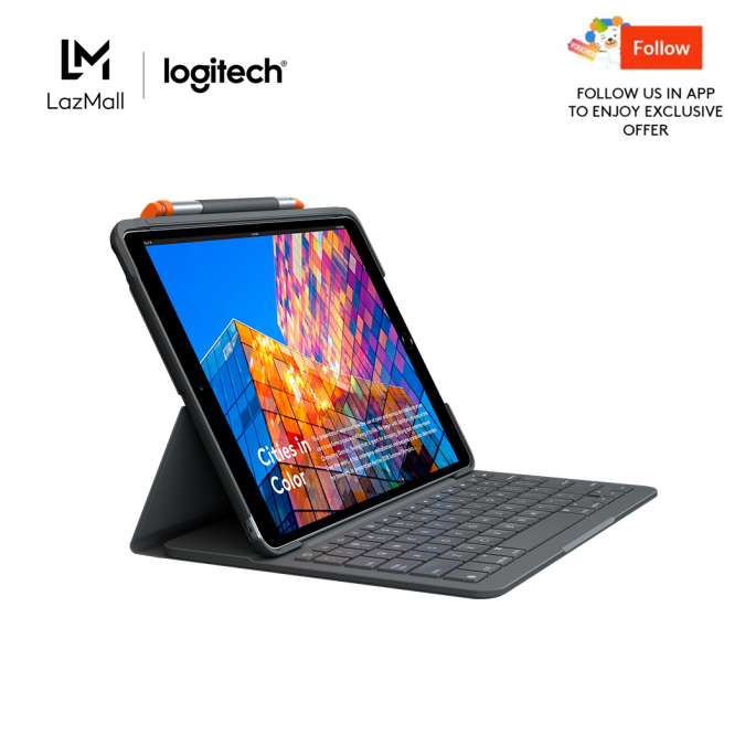 Logitech Slim Folio Black Case with Integrated Bluetooth Keyboard