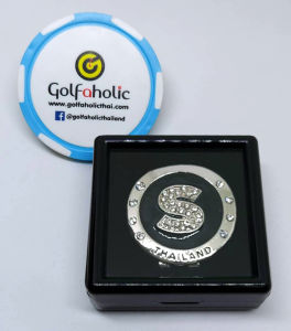 Golfaholic Crtstal Golf Magnetic Ball Markers Alphabets - กอล์ฟ บอลมาร์คเกอร์ ตัวอักษรอังกฤษ ฝังคริสตัล