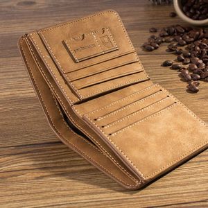 Men ID Card Holder Retro Bifold Leather Wallet Zipper Purse Money Clip Coins Pocket