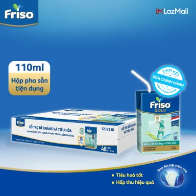 Thùng 48 Hộp Sữa Uống Pha Sẵn Friso Gold 110ml/hộp cho trẻ trên 1 tuổi