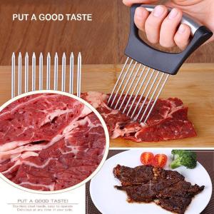 Free Gift Food Slice Assistant Vegetable Holder Stainless Steel Onion Cutter Onion Chop Fruit Vegetables Cutter Slicer Tomato Cutter