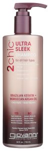 GIOVANNI 2chic Ultra-Sleek Shampoo Anti-Frizz Formula Coconut 24 oz Brazilian Phyto-Keratin & Moroccan Argan Oil Shea Butter Pro-Vitamin B5 Color Safe Paraben Free
