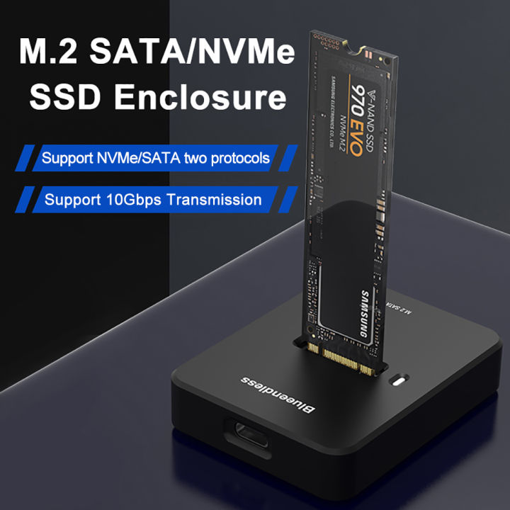 Dual Protocol M.2 Disk SATA NVMe Enclosure Box 10Gbps Reading Writing ...