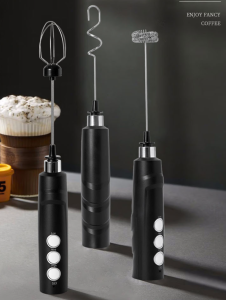 3 in 1 Portable Rechargeable Electric Milk Frother Foam Maker Handheld Foamer 3 Speeds Drink Mixer For Coffee Electric Egg Beater Whisk