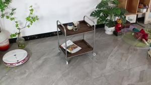 Kitchen Trolley Rack Kitchen Trolley Rack Storage Shelf Two-layer Stainless Steel Table Legs Living Room Sofa Coffee Table Push Cart Type Kitchen Trolley Rack Movable Storage Rack