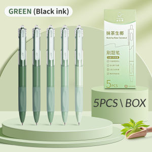 5PCS\BOX  Morandi Color Ballpen Black Ink Gel Ink Pen 0.5mm ST Pen Tip Stationery Supplies