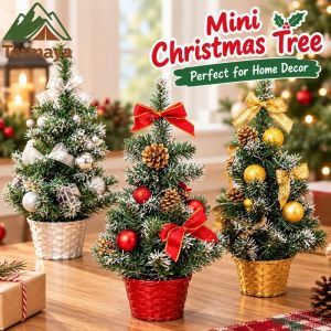 Termaya Mini Christmas Tree Desktop Decor Party Festival Xmas Gift For Bedroom Living Room Three Color
