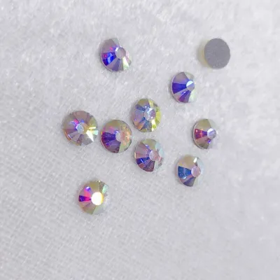 20 Hạt đá xoàn ủi nhiệt size 7mm màu trắng ánh 7 màu đính trang trí áo váy đầm thòi trang