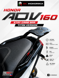 HONDA ADV 160 / ADV160 TOPBOX BRACKET TITAN VERSION STAY GRAB BAR HEAVY DUTY LIFETIME WARRANTY DOUBLE POWDER COATED