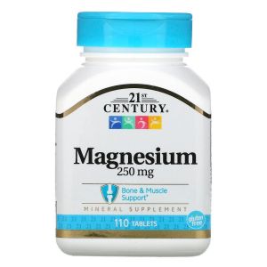 21st Century Magnesium 250mg 110 Tablet Bone and Muscle Support Mineral Supplement Magnesium Tablet Magnesium Supplement