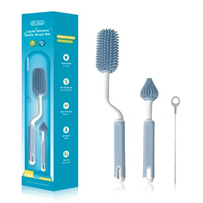 Dr.Isla BY23 Baby Bottle Brush Set Silicone 360 Degree Rotation Baby Bottle Cleanning Set Tumbler Cleaner Brush