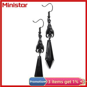 Ministar Black Bat Earrings with Red Teardrop Beads Earrings Gothic JewelryAlternative JewelryGothic Gift for HerBat LoverHalloween