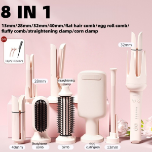 【SG Seller】9 in 1 Automatic Curling Iron Set Roll/straight Set Heads-changeable Iron Hair Styling 32mm 28mm 自动卷发棒