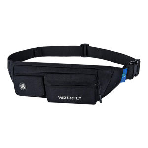 WATERFLY Waist Bag Pack Slim Water Resistant Fanny Pack Travel Bum Bag with 4 Pockets Running Pouch waist pouch for Women Men Traveling Cycling Hiking Camping