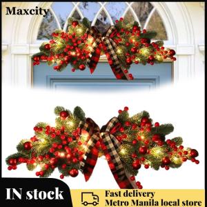 Christmas Door Swag with Red and Green Accents Festive Hanging Decoration for Holiday Entrance
