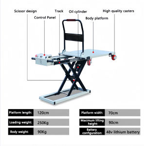 JD JINDIN Electric lift trolley two in one  Portable hydraulic lift table Loading capacity300kg Heavy duty trolley